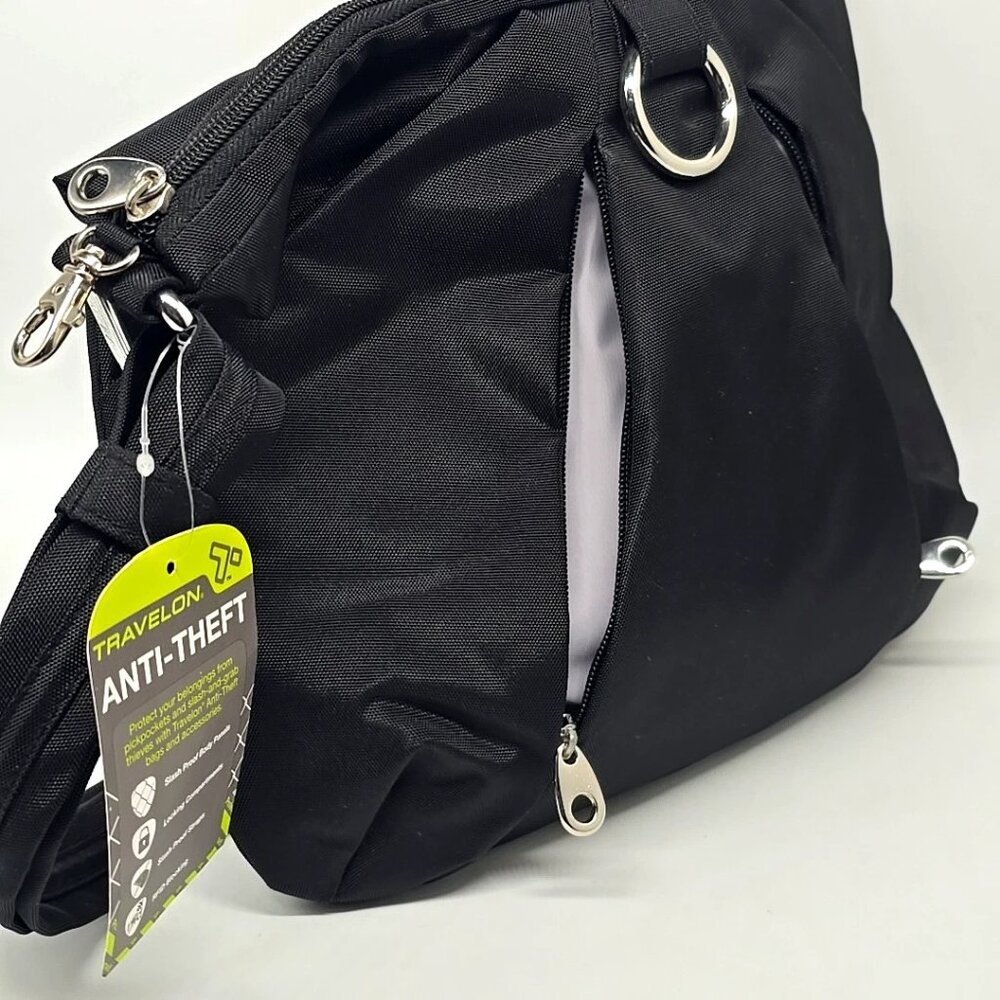 Travelon Crossbody Bag Black Color Nylon Anti-Theft Women's Purse - Picture 7 of 12